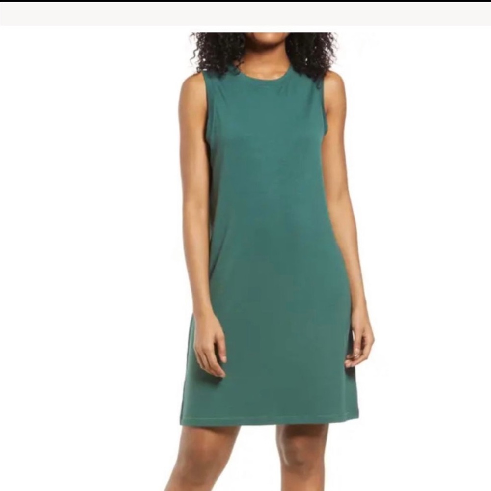 BP Nordstrom Green Trekking French Terry Tank Dress Size XS Extra Small